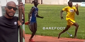 Asafa Powell was shocked to see athletes running barefooted