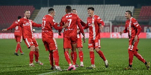 Kevin-Prince Boateng and his AC Monza teammates