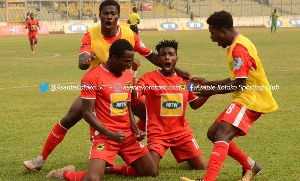 Kotoko teammates celebrate after scoring