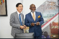 Yofi Grant, GIPC CEO, and Japanese Ambassador to Ghana, Hisanobu Mochizuki (L