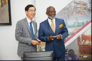 Yofi Grant, GIPC CEO, and Japanese Ambassador to Ghana, Hisanobu Mochizuki (L