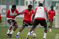 Fatawu Issahaku (M) is seen here displaying some skills during the training