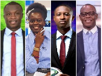 Sports Journalists (from L to R) - Saddick Adams, Angela Akua Asante, Thierry Nyann, Fentuo Tahiru