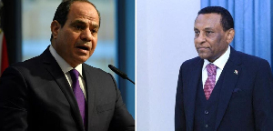 Egypt’s President Abdel Fattah al-Sisi (left) and Sudan’s prime minister Kamil Idris