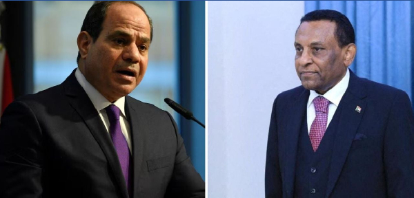 Egypt’s President Abdel Fattah al-Sisi (left) and Sudan’s prime minister Kamil Idris