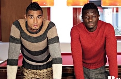 L-r: Muntari, KP Boateng, when they played together at Milan