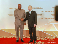 President John Dramani Mahama and President Putin of Russia at the just ended Russia-Africa Summit