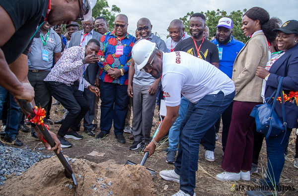 Kurt Okraku during the sod cutting