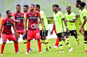 Kotoko players (in red) during a GPL fixture | File photo