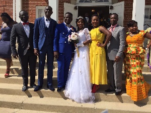 Brother Adu Patrick with his wife and friends and family