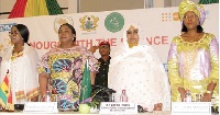 Rebecca Akufo-Addo, Amira El Fadil, Fatima Maada Bio and Cynthia Morrison; Gender Minister