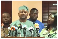 The Minority in Parliament addressing the press