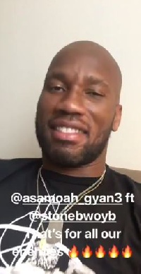 Drogba taking it cool with the track