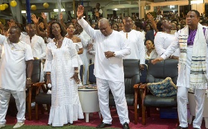 President John Dramani Mahama at church