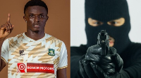 Berekum Chelsea player Dominic Frimpong (L) died from gunshot during the robbery attack