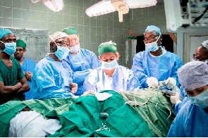 The surgical team was made of Doctors, Nurses, Anaesthetists