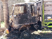 The truck that was set on fire