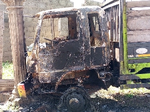 The truck that was set on fire
