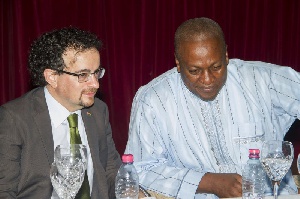 British High Commissioner to Ghana, Jon Benjamin (left) with Mahama