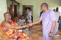 Alban Bagbin, NDC Flagbearer hopeful exchanging pleasantry with some Chiefs