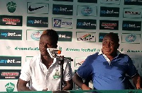 Richard Mpong with his coach, Yaw Acheampong