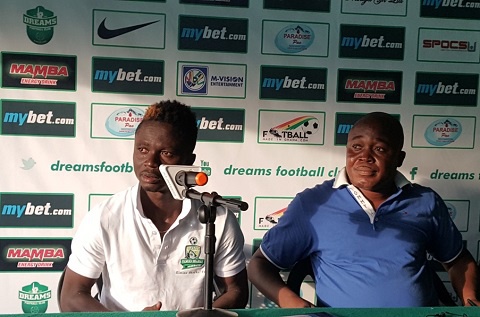 Richard Mpong with his coach, Yaw Acheampong