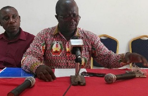 Michael Adumatta Nyantakyi speaking at the press conference