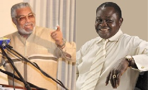 Former President JJ Rawlings and Boxing legend, Azumah Nelson