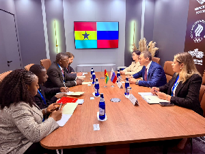 Kofi Adams in a meeting with the Russian sports ministry