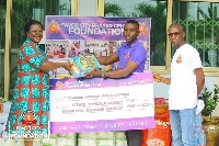 Mary Amoah Kuffour received the donations made by Favor City Prayer Center Foundation