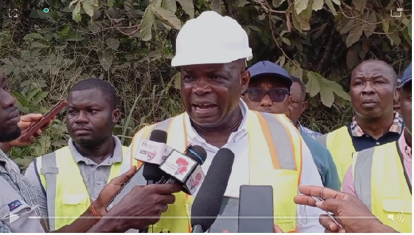 The minister, Governs Agbodza being interviied