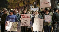 Americans protest against Donald Trump's election