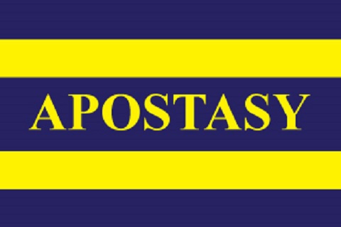 The English word apostasy has its origins in the Greek term apostasia