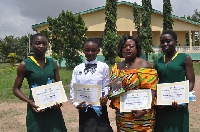 Selina Antwi, Theodore Kwatey, Madam Beatrice Adoh (Headmistress) and Nyira Maison