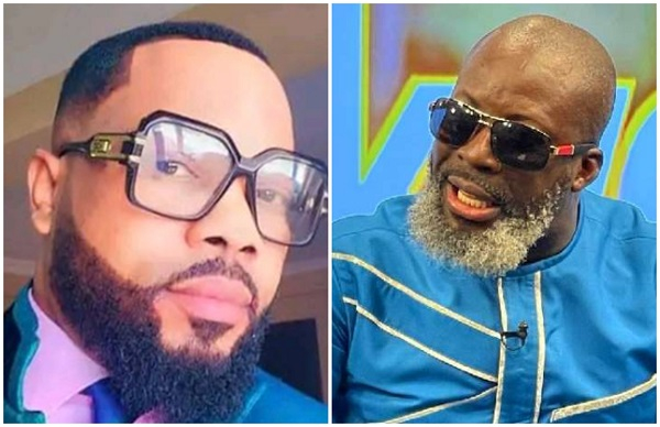 Prophet Kumchacha (R) has slammed Angel Asiamah (L) for involving daughter into Agradaa's court case