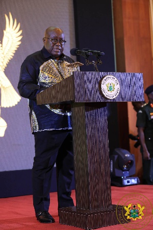 President Akufo-Addo speaking at the presidential support programme at the Jubilee House
