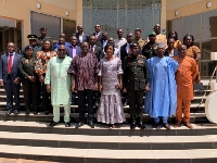 The teams from Ghana and Burkina Faso after the second meeting in Ouagadougou