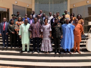 The teams from Ghana and Burkina Faso after the second meeting in Ouagadougou