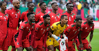 Sudan's players pose for the team picture before the AFCON  E soccermatch between sudan and Algeria