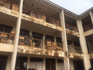 The heavy downpour also destroyed the boys' dormitory of the Jacobu Senior High Technical School