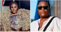 Nana Akua Addo (L) says Charlie Dior (R) should be professional with his criticisms