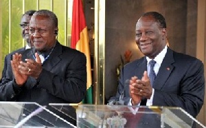 President John Mahama of Ghana and Ivorian President, Alassane Ouattara