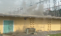 Photo shows smoke rising from Akosombo Substation