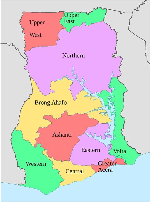 File photo; Map of Ghana