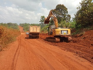 A photo of a road under construction