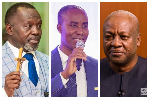 Dr Dominic Akuritinga Ayine (L), Adu-Boahene (M) and John Dramani Mahama (R)