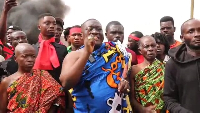 The chiefs of Manso Akwasiso protesting