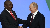 South Africa President Cyril Ramaphosa and Vladimir Putin