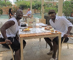 Ghanaian football legends , Stephen Appiah (Left) and Michael Essien (Right)