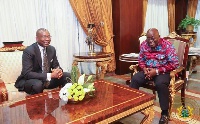 Founder of Africa Initiative for Governance (AIG), Mr. Aigboje with President Akufo-Addo
